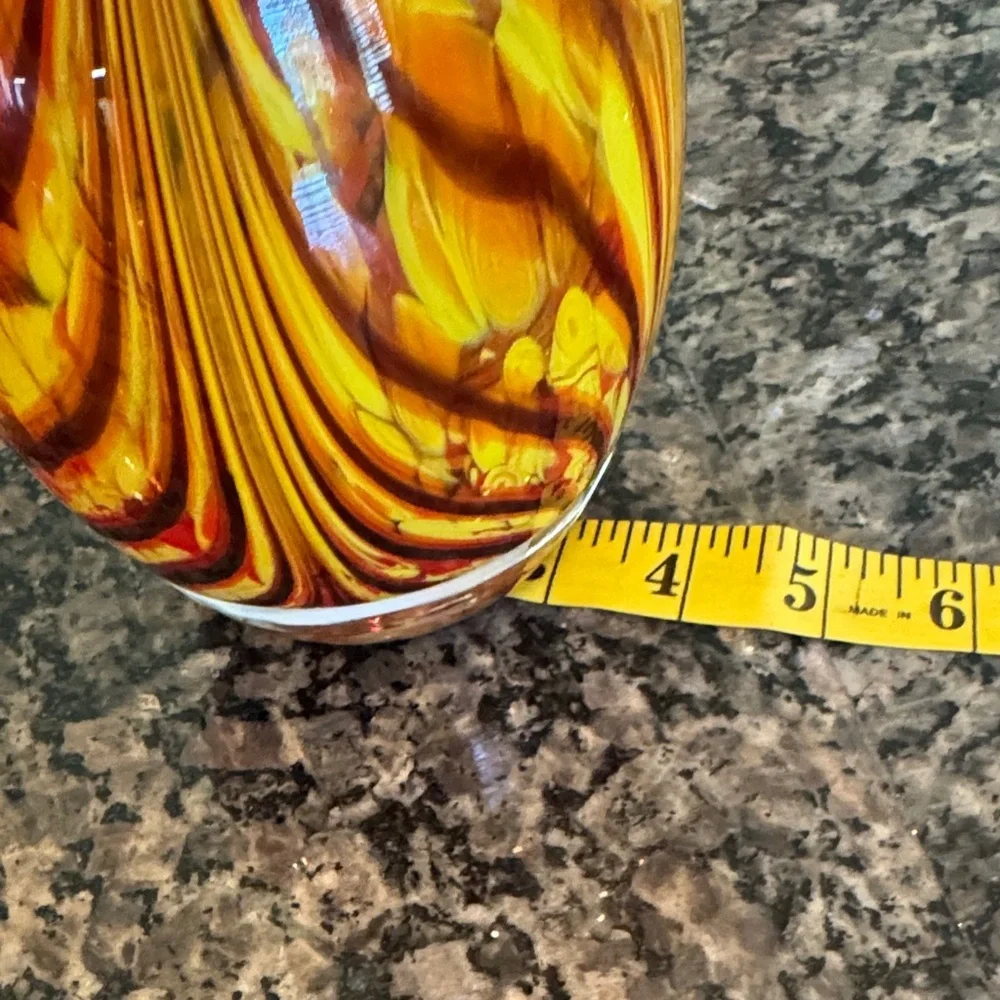 Murano Vibrant handblown Swirled Glass Vase EUC